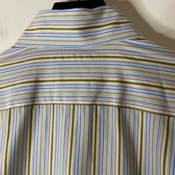 Thomas Dean Striped Button Down Shirt Size XL - Picture 6 of 8